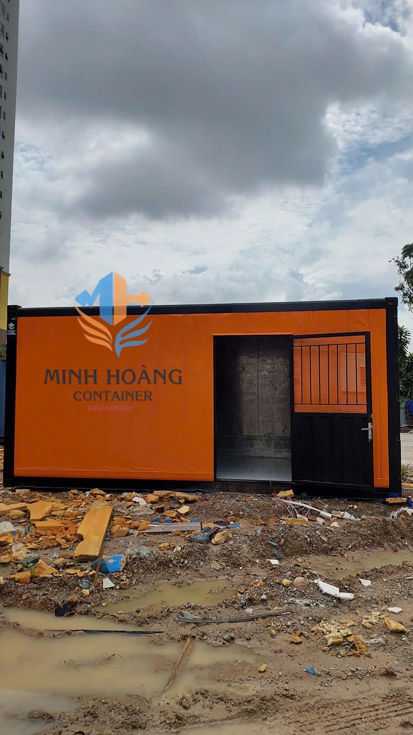 Container Văn Phòng 20 Feet Cam Viền Đen Vỏ Lạnh Mẫu 1